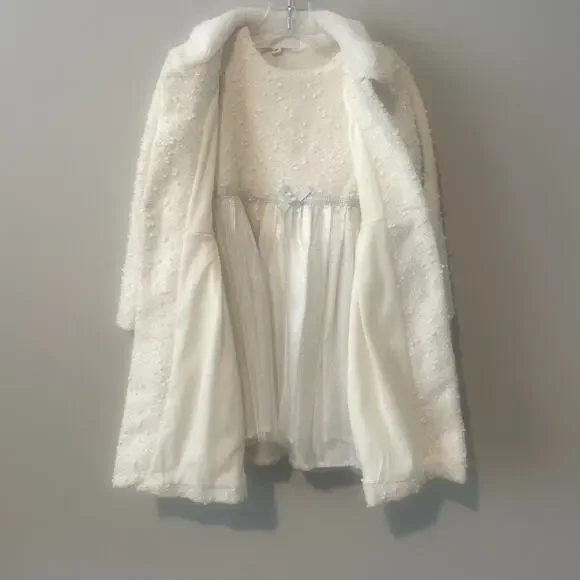 Christmas Holiday Sparkle Tulle Dress with Matching Coat Sz 4T - Picture 2 of 13